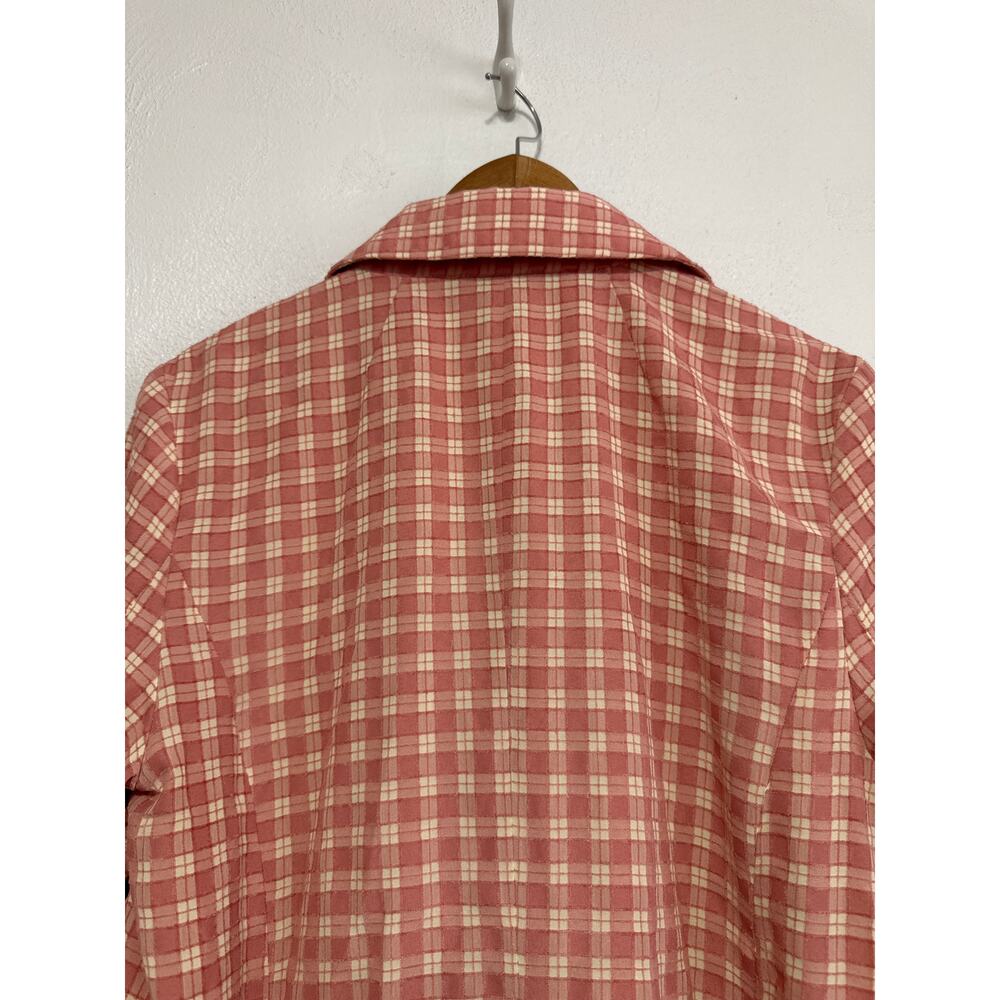 NWT Free People Coquette Soft Girl Casual Preppy Gingham Blazer S Pink/Rose - Picture 8 of 16